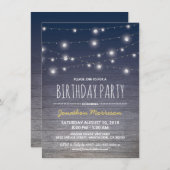 Rustige Blue Adult Mannen Birthday Party Kaart (Voorkant / Achterkant)