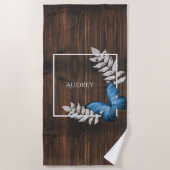 Rustige Blue Butterfly Beach Towel Strandlaken (Voorkant)