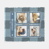 Rustige Blue Denim Buffalo Pset 4 Fotodosis Med Fleece Deken (Voorkant (Horizontaal))
