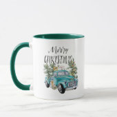 Rustige Blue Farmhouse Truck Mok kerst (Links)