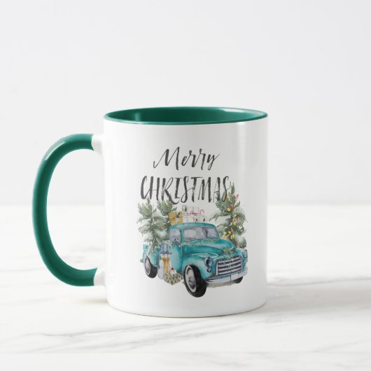 Rustige Blue Farmhouse Truck Mok kerst (Links)