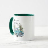Rustige Blue Farmhouse Truck Mok kerst (Voorkant links)