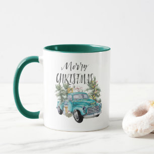 Rustige Blue Farmhouse Truck Mok kerst