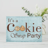 Rustige blue Holiday Cookie-swaakpartijuitnodiging Kaart (Staand voorkant)