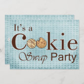 Rustige blue Holiday Cookie-swaakpartijuitnodiging Kaart (Voorkant / Achterkant)