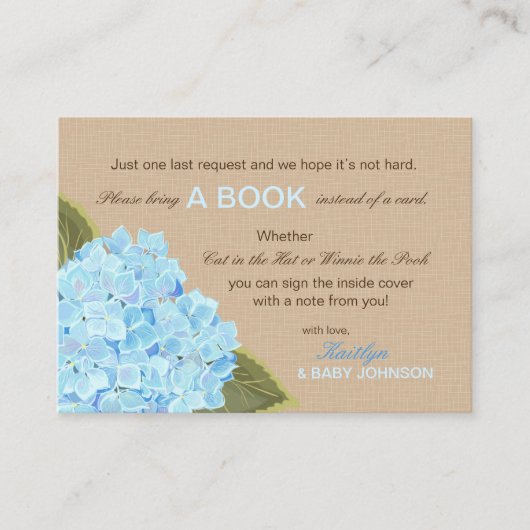 Rustige Blue Hydrangeas Lees een boekenkaart Informatiekaartje (Voorkant)
