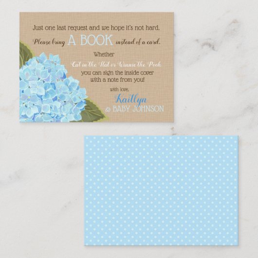 Rustige Blue Hydrangeas Lees een boekenkaart Informatiekaartje (Voorkant / Achterkant)