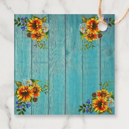 Rustige Blue Sunflower Baby Sprinkle Dank je Bedankjes Labels (Achterkant)