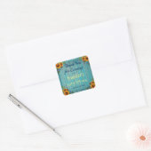 Rustige Blue Sunflower Baby Sprinkle Dank je Vierkante Sticker (Envelop)