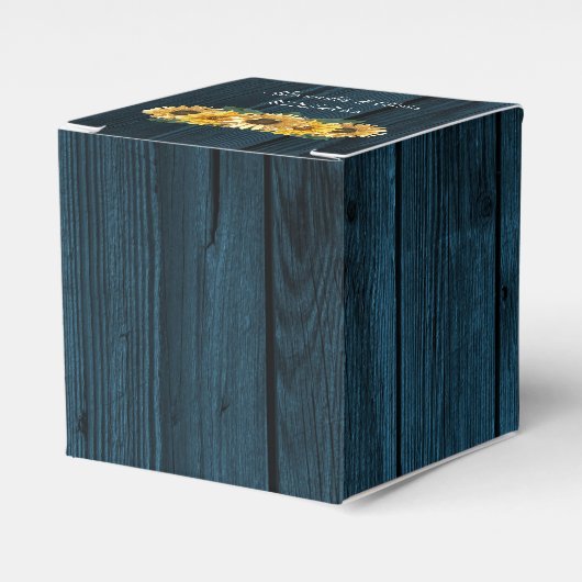 Rustige Blue Sunflower Wedding Favor Box Bedankdoosjes (Voorkant Zijde)