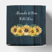 Rustige Blue Sunflower Wedding Favor Box Bedankdoosjes (Bovenkant)