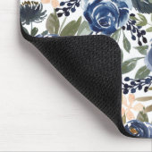 Rustige Blue Waterverf Rozen en pony's Patroon Muismat (Hoek)