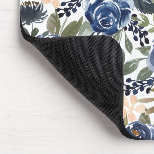 Rustige Blue Waterverf Rozen en pony's Patroon Muismat (Hoek)