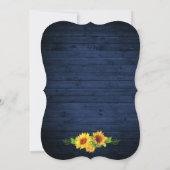 Rustige Blue Wood Sunflower Floral String Lights Kaart (Achterkant)