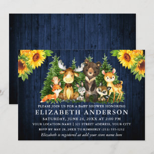 Rustige Blue Wood Sunflower Woodland Dierenhoer Kaart