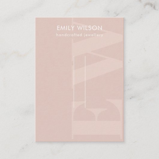 Rustige Blush Bold Monogram Hairclips Pin display  Visitekaartje (Voorkant)