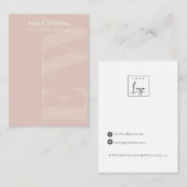 Rustige Blush Bold Monogram Hairclips Pin display  Visitekaartje (Voorkant / Achterkant)