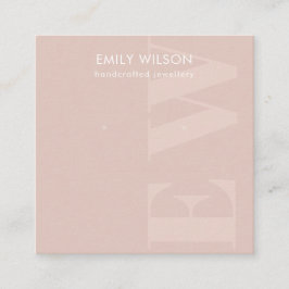 Rustige Blush Bold Monogram Stud die beeldscherm v Vierkante Visitekaartje