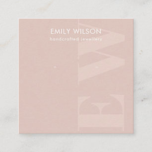 Rustige Blush Bold Monogram Stud die beeldscherm v Vierkante Visitekaartje