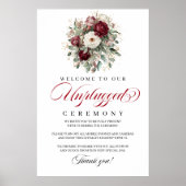 Rustige Blush Burgundy Onthoud Ceremonie Bord Poster (Voorkant)