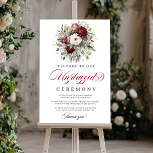 Rustige Blush Burgundy Onthoud Ceremonie Bord Poster