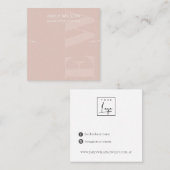 Rustige Blush Monogram Ketting Band Sjabloon Vierkante Visitekaartje (Voorkant / Achterkant)