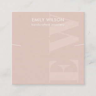 Rustige Blush Monogram Ketting Band Sjabloon Vierkante Visitekaartje