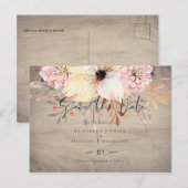 Rustige Blush Pink Floral Sage Weddenschappen Briefkaart (Voorkant / Achterkant)