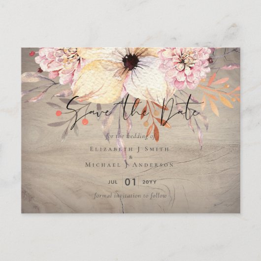 Rustige Blush Pink Floral Sage Weddenschappen Briefkaart (Voorkant)