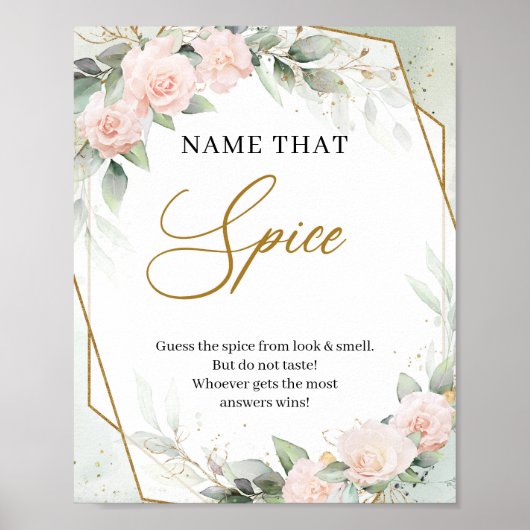 Rustige blush rozen eucalyptus Name dat Spice game Poster (Voorkant)