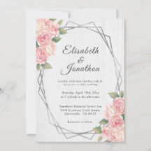 Rustige Blush Rozen White Wood Geometric Wedding