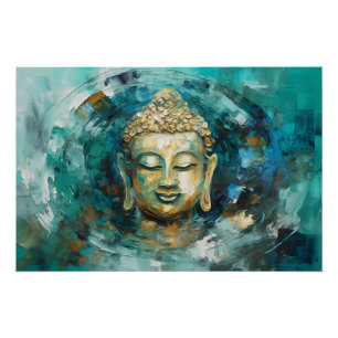 Rustige Boeddha Aura Spirituele kunst Perfect Poster