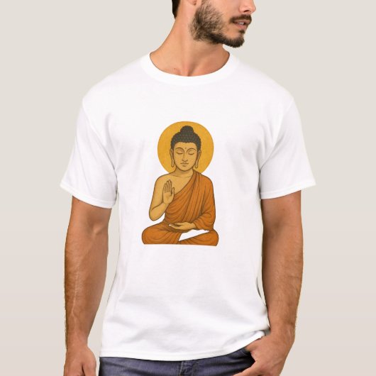 Rustige Boeddha in meditatie T-shirt (Voorkant)