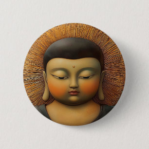 Rustige Boeddha Ronde Button 5,7 Cm