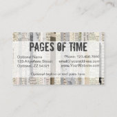 Rustige  boekenpagina's Ephemera Vette schrijfmach Visitekaartje (Achterkant)