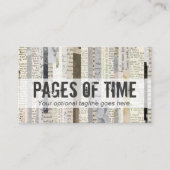 Rustige  boekenpagina's Ephemera Vette schrijfmach Visitekaartje (Voorkant)