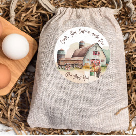 Rustige Boerderij Animal Oink Moo Birthday Dank je Ronde Sticker