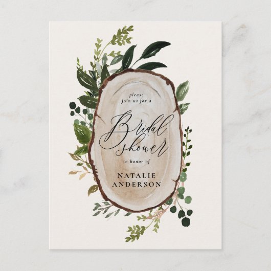 Rustige boerderij botanisch script vrijgezellenfee aankondigingskaart (Voorkant)