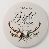 Rustige boerderij botanisch script vrijgezellenfee ronde button 6,0 cm (Voorkant)