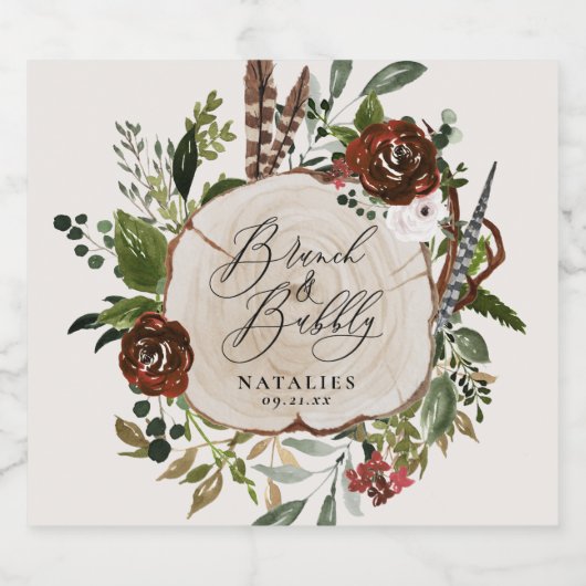 Rustige boerderij botanisch vrijgezellenfeest likeurfles etiket (Enkel label)