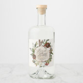 Rustige boerderij botanisch vrijgezellenfeest likeurfles etiket (Voorkant)