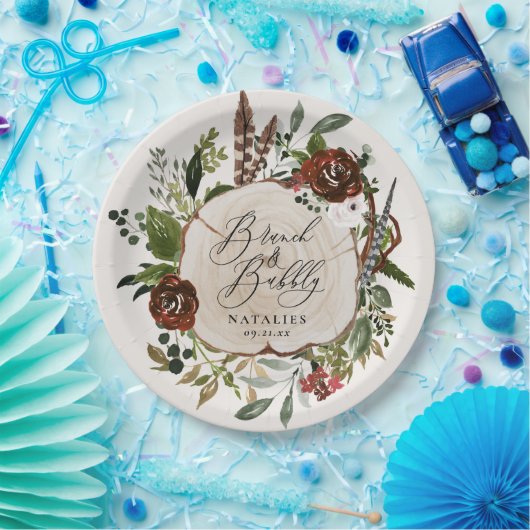 Rustige boerderij botanisch vrijgezellenfeest papieren bordje (Feest)