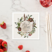 Rustige boerderij botanisch vrijgezellenfeest servet (Insitu)