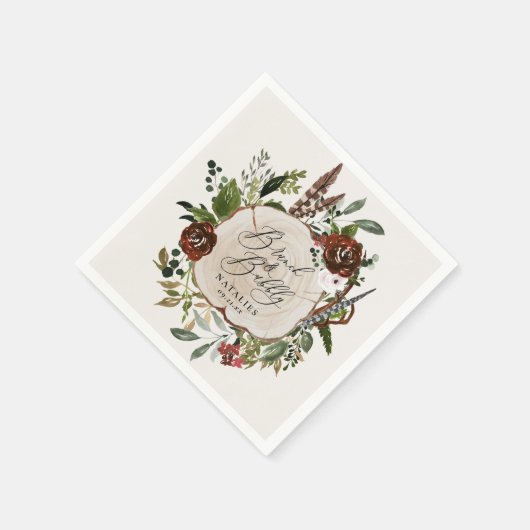 Rustige boerderij botanisch vrijgezellenfeest servet (Hoek)