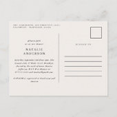 Rustige boerderij botanische scriptstag baby showe aankondigingskaart (Achterkant)