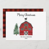 Rustige Boerderij Buffalo Pset Kaart voor kerstmis (Voorkant / Achterkant)