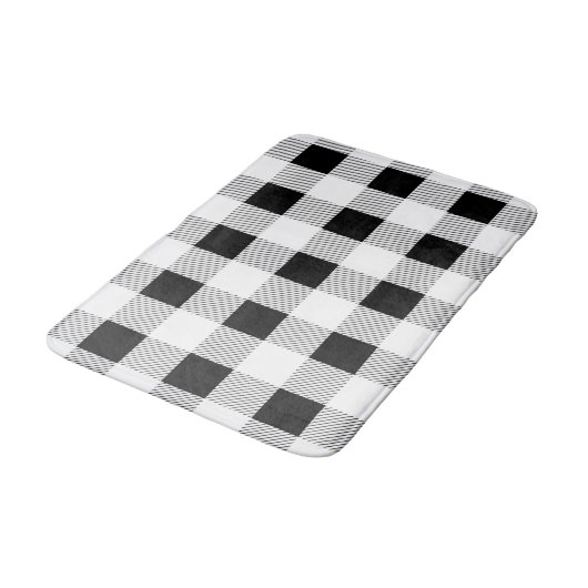 rustige boerderij chic black and white plaid badmat (Gekanteld)