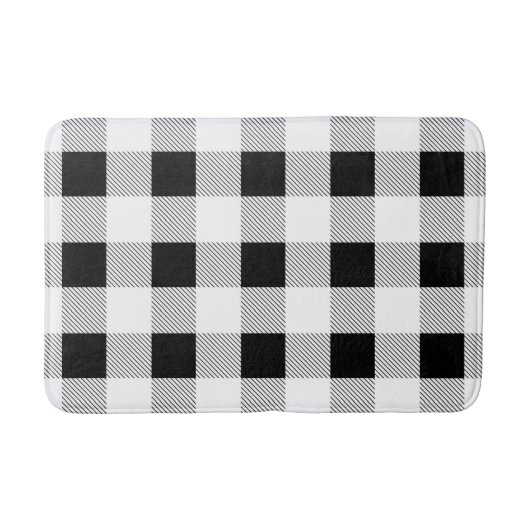 rustige boerderij chic black and white plaid badmat (Voorkant)