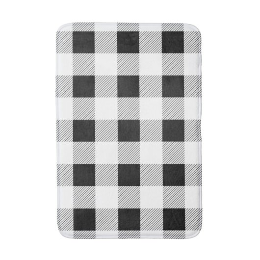 rustige boerderij chic black and white plaid badmat (Voorkant Verticaal)