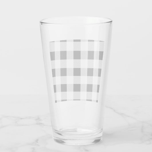 rustige boerderij chic black and white plaid glas (Achterkant)